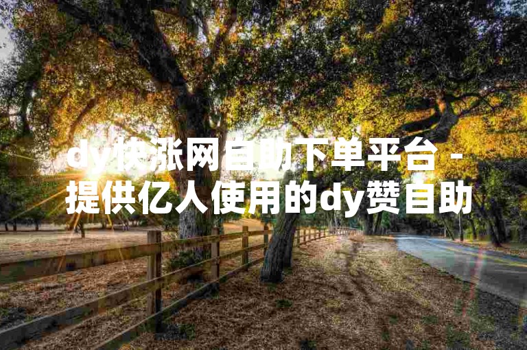 dy快涨网自助下单平台 - 提供亿人使用的dy赞自助下单服务网站。
