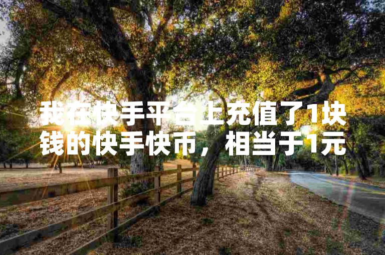 我在快手平台上充值了1块钱的快手快币，相当于1元人民币。