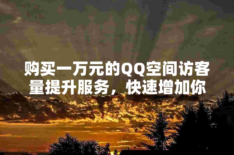 购买一万元的QQ空间访客量提升服务，快速增加你的社交影响力。