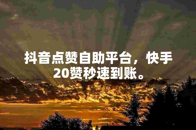 抖音点赞自助平台，快手20赞秒速到账。
