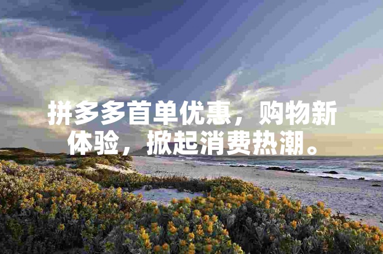 拼多多首单优惠，购物新体验，掀起消费热潮。