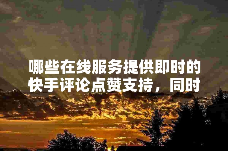 哪些在线服务提供即时的快手评论点赞支持，同时还包括QQ空间点赞和拼多多助力等功能？