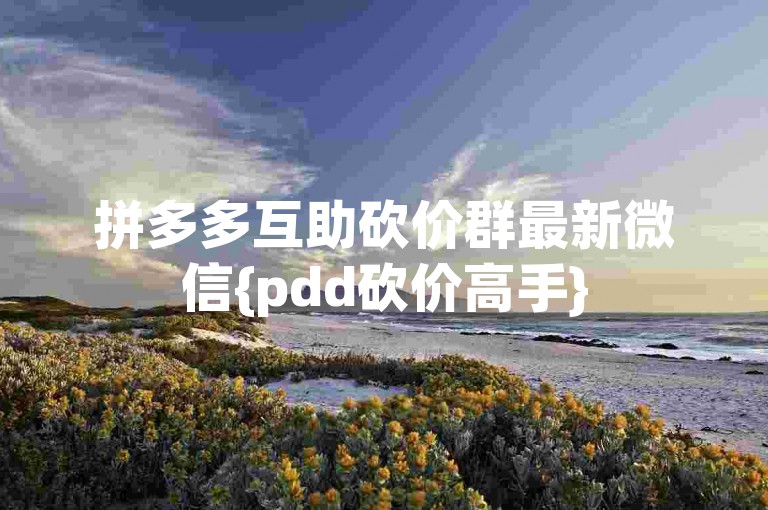 拼多多互助砍价群最新微信{pdd砍价高手}