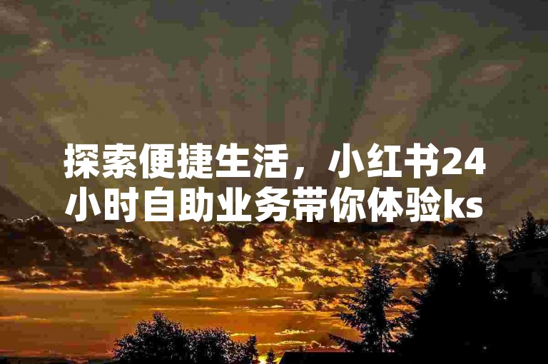 探索便捷生活，小红书24小时自助业务带你体验ks24小时自助下单商城的无缝购物乐趣。