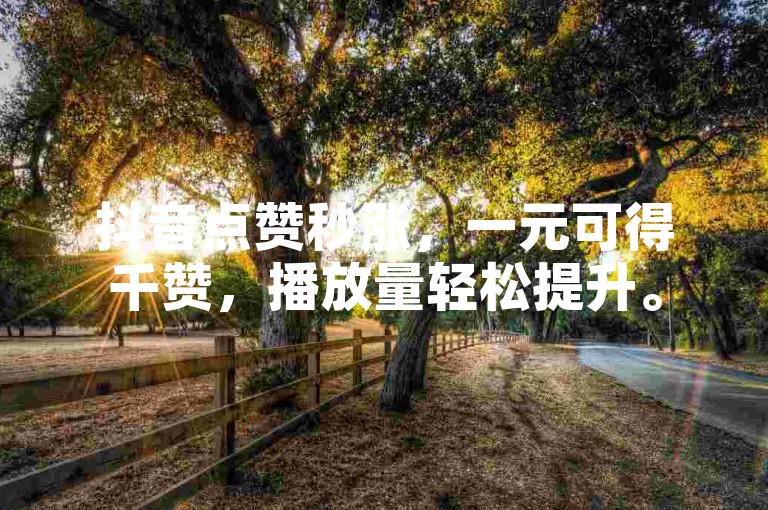 抖音点赞秒涨，一元可得千赞，播放量轻松提升。