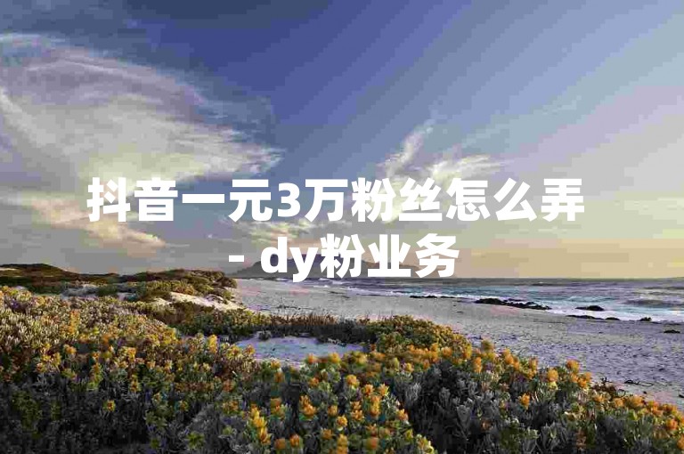 抖音一元3万粉丝怎么弄 - dy粉业务