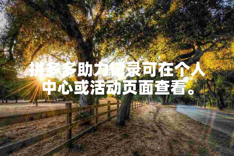 拼多多助力记录可在个人中心或活动页面查看。