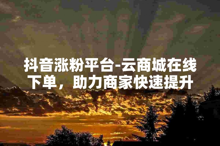 抖音涨粉平台-云商城在线下单，助力商家快速提升影响力。