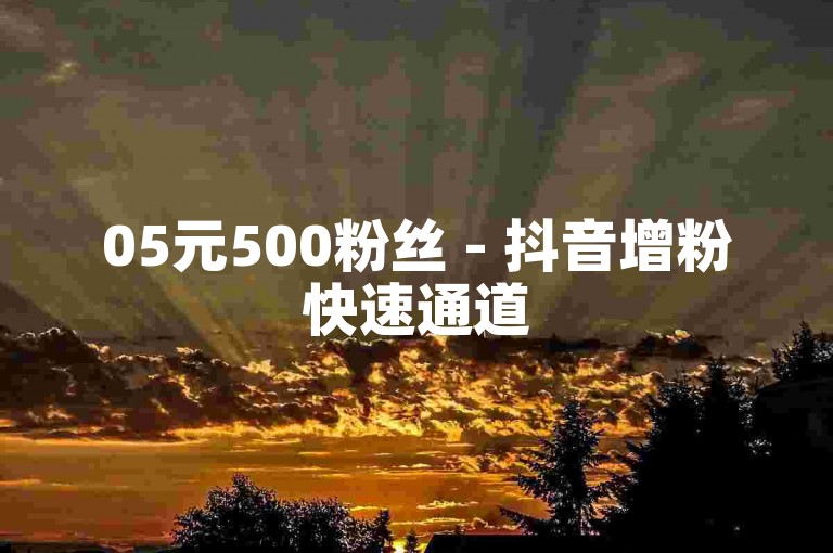 05元500粉丝 - 抖音增粉快速通道