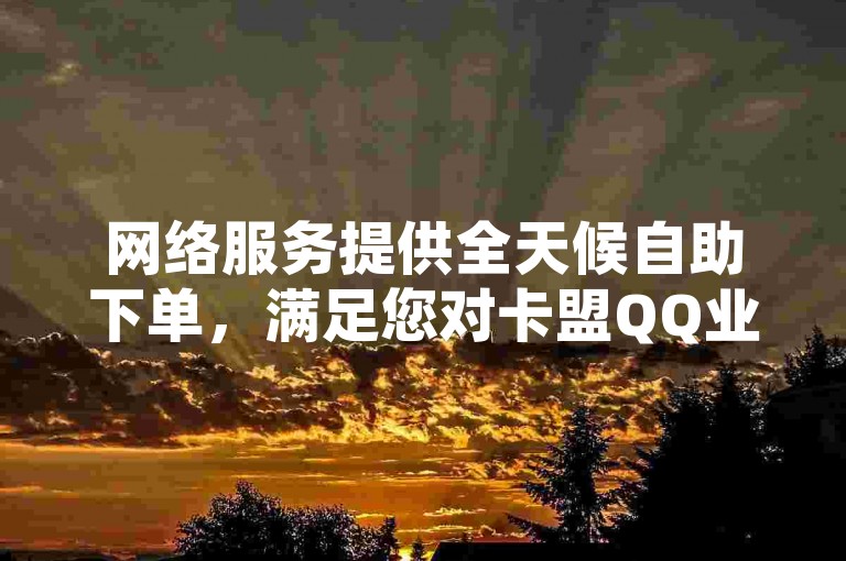 网络服务提供全天候自助下单，满足您对卡盟QQ业务最低价的需求。