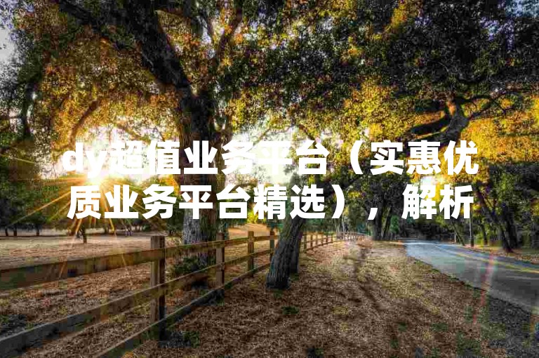 dy超值业务平台（实惠优质业务平台精选），解析，将低价替换为超值，把优选改为精选，使句子在保持类似结构和语义的基础上有所不同。