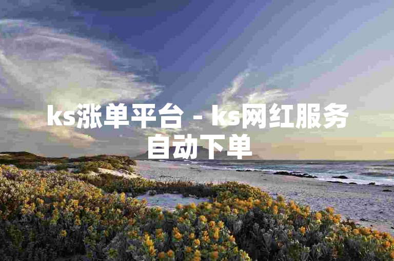 ks涨单平台 - ks网红服务自动下单