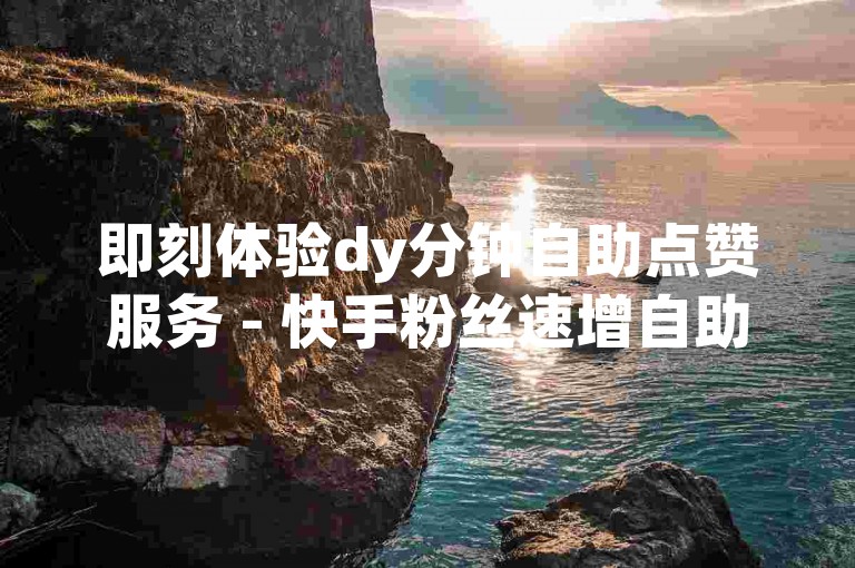 即刻体验dy分钟自助点赞服务 - 快手粉丝速增自助系统。