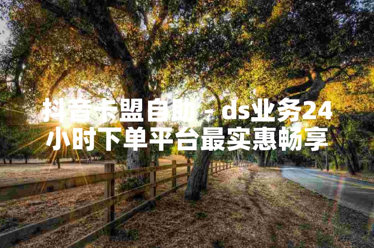 抖音卡盟自助 - ds业务24小时下单平台最实惠畅享无限