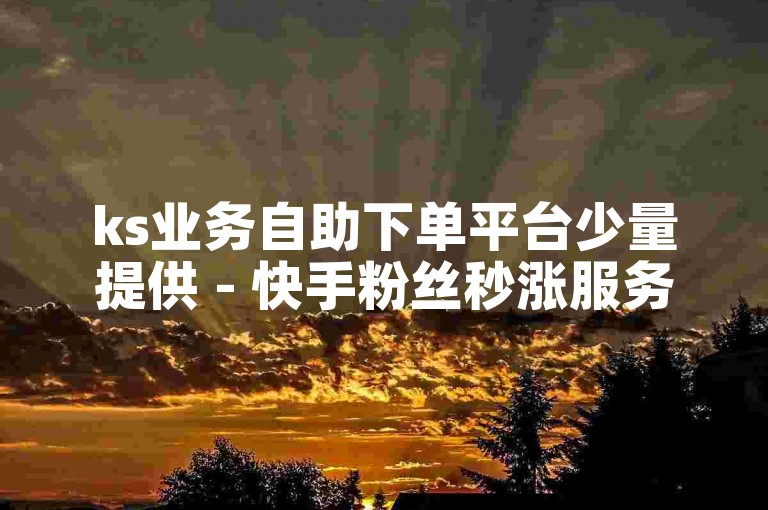 ks业务自助下单平台少量提供 - 快手粉丝秒涨服务。