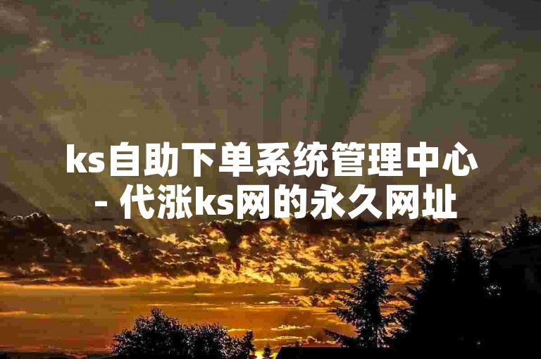 ks自助下单系统管理中心 - 代涨ks网的永久网址