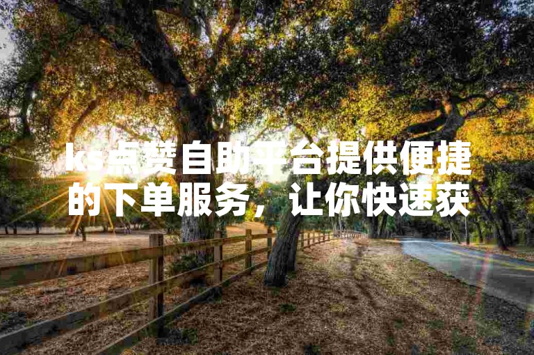 ks点赞自助平台提供便捷的下单服务，让你快速获得点赞。