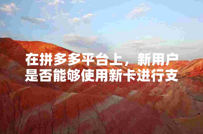 在拼多多平台上，新用户是否能够使用新卡进行支付呢？