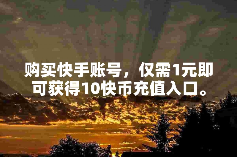 购买快手账号，仅需1元即可获得10快币充值入口。