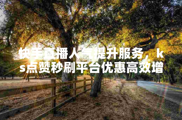 快手直播人气提升服务，ks点赞秒刷平台优惠高效增粉。