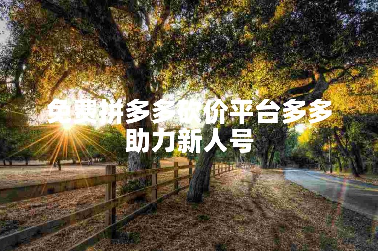 免费拼多多砍价平台多多助力新人号