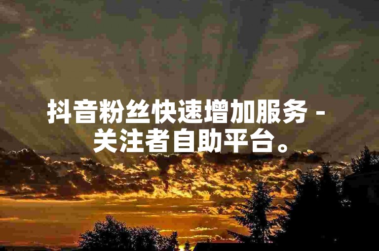 抖音粉丝快速增加服务 - 关注者自助平台。