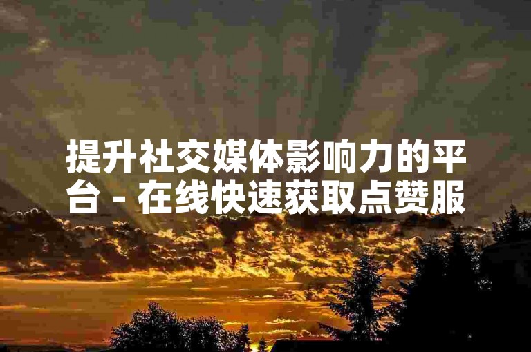 提升社交媒体影响力的平台 - 在线快速获取点赞服务优惠价。