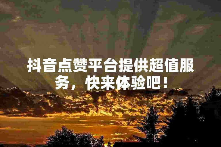 抖音点赞平台提供超值服务，快来体验吧！