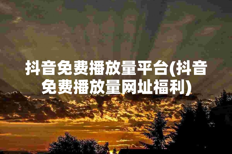 抖音免费播放量平台(抖音免费播放量网址福利)