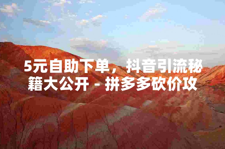 5元自助下单，抖音引流秘籍大公开 - 拼多多砍价攻略，轻松免费拿好货 - QQ空间访客浏览记录，为何你看不到？