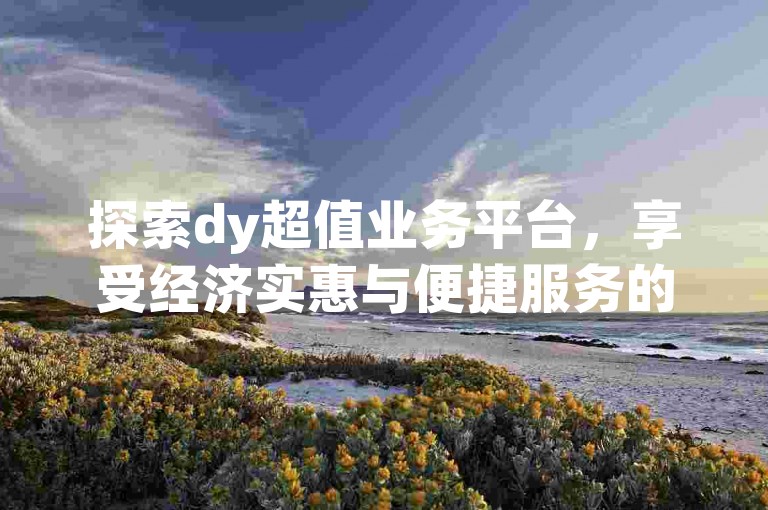 探索dy超值业务平台，享受经济实惠与便捷服务的双重优势。