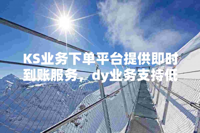 KS业务下单平台提供即时到账服务，dy业务支持低价自助下单转发和点赞下单。