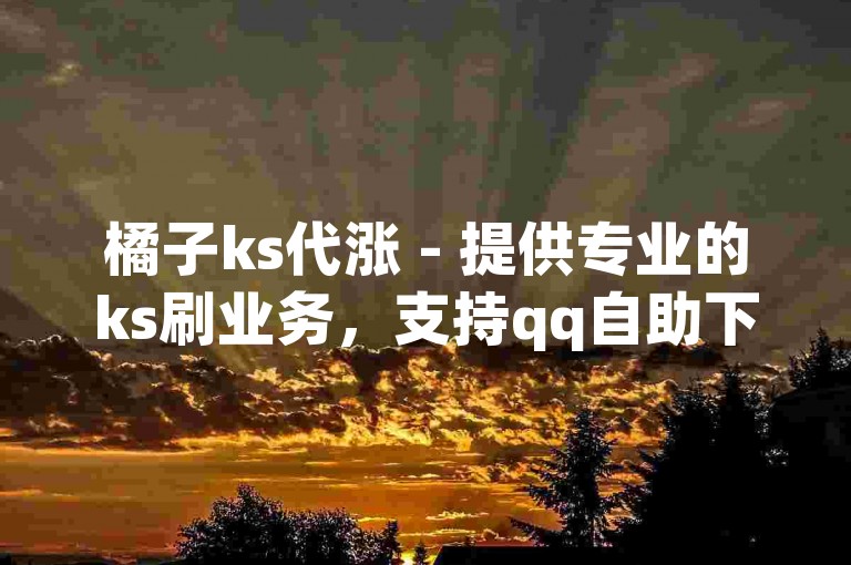 橘子ks代涨 - 提供专业的ks刷业务，支持qq自助下单，方便快捷。