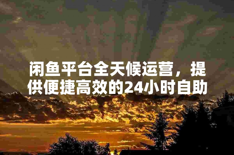 闲鱼平台全天候运营，提供便捷高效的24小时自助下单服务。