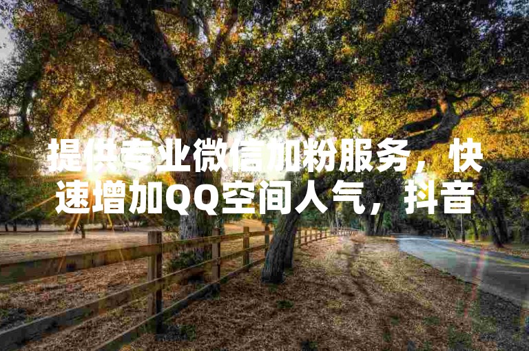 提供专业微信加粉服务，快速增加QQ空间人气，抖音交易平台及小红书粉丝增长专家。