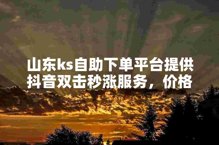 山东ks自助下单平台提供抖音双击秒涨服务，价格全网最低。