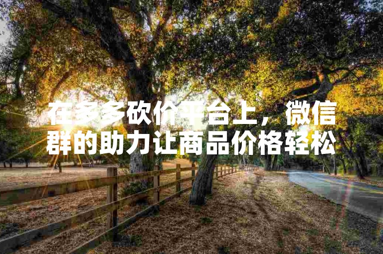 在多多砍价平台上，微信群的助力让商品价格轻松达到最低。