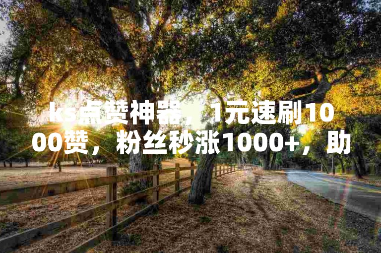 ks点赞神器，1元速刷1000赞，粉丝秒涨1000+，助力热度飙升！
