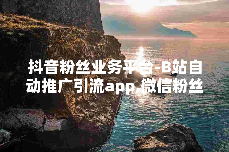 抖音粉丝业务平台-B站自动推广引流app,微信粉丝业务平台24小时
