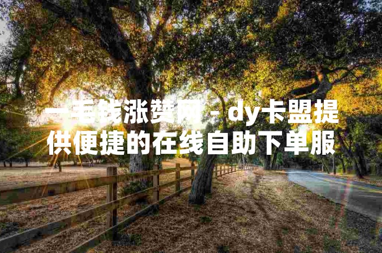 一毛钱涨赞网 - dy卡盟提供便捷的在线自助下单服务。