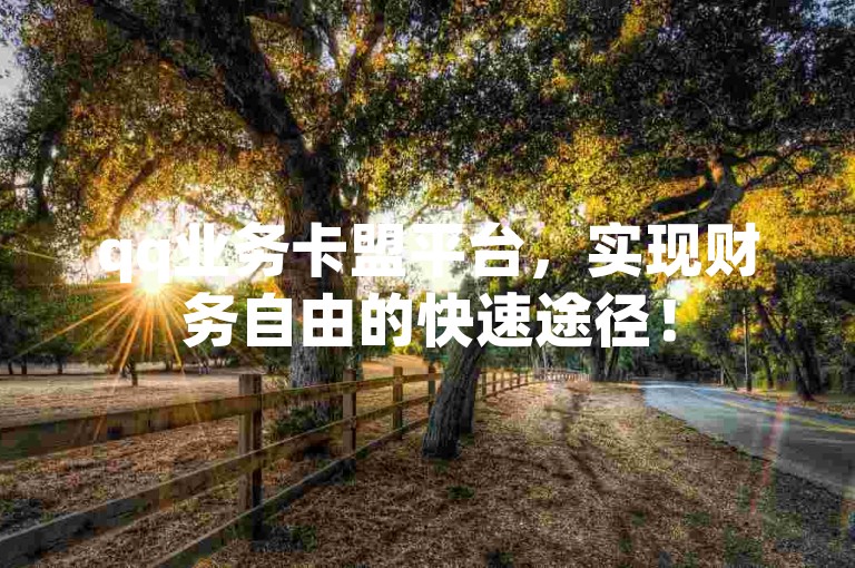 qq业务卡盟平台，实现财务自由的快速途径！