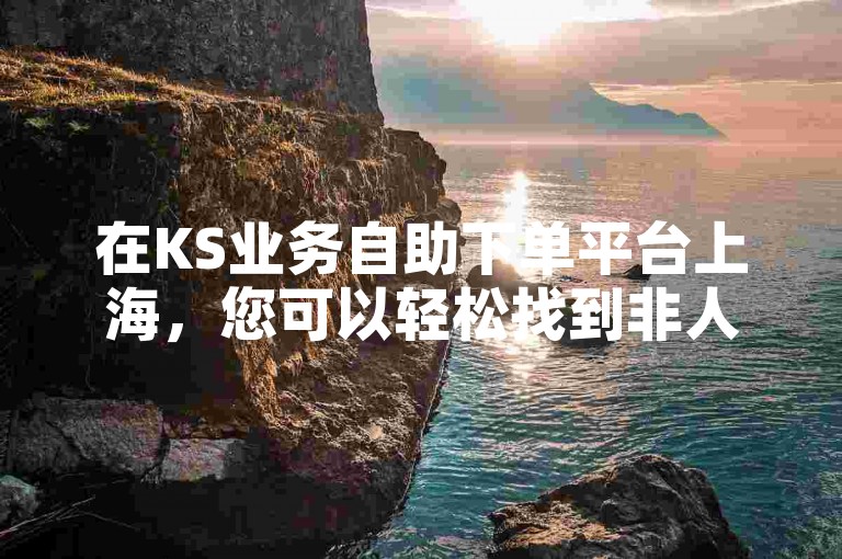 在KS业务自助下单平台上海，您可以轻松找到非人类业务员来处理您的业务需求。