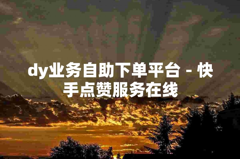 dy业务自助下单平台 - 快手点赞服务在线