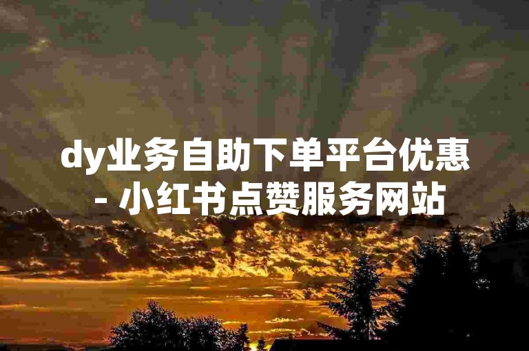 dy业务自助下单平台优惠 - 小红书点赞服务网站