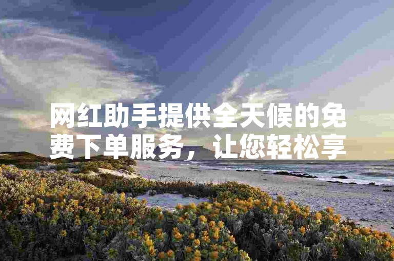 网红助手提供全天候的免费下单服务，让您轻松享受便捷购物体验。