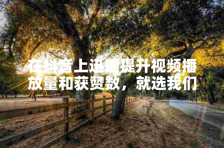 在抖音上迅速提升视频播放量和获赞数，就选我们的自助下单平台，安全高效，助您轻松涨粉。
