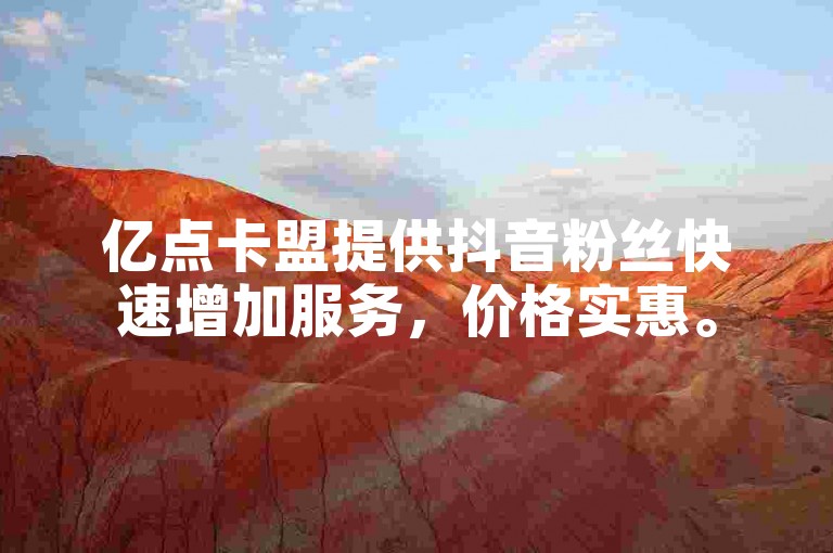 亿点卡盟提供抖音粉丝快速增加服务，价格实惠。