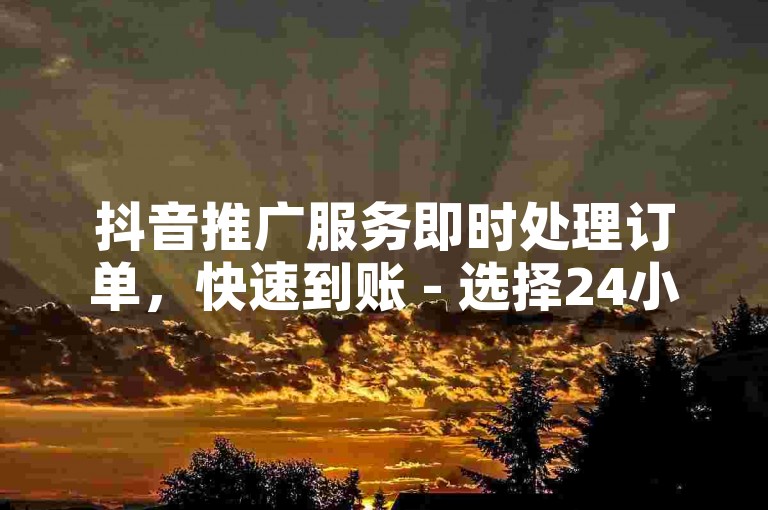 抖音推广服务即时处理订单，快速到账 - 选择24小时持续投放还是12小时集中推广，效果更佳？