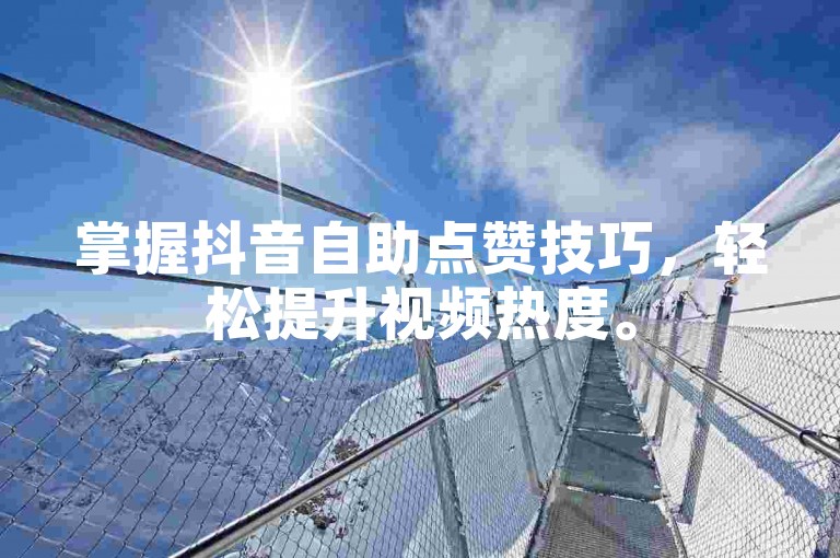 掌握抖音自助点赞技巧，轻松提升视频热度。