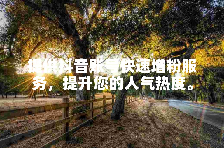 提供抖音账号快速增粉服务，提升您的人气热度。
